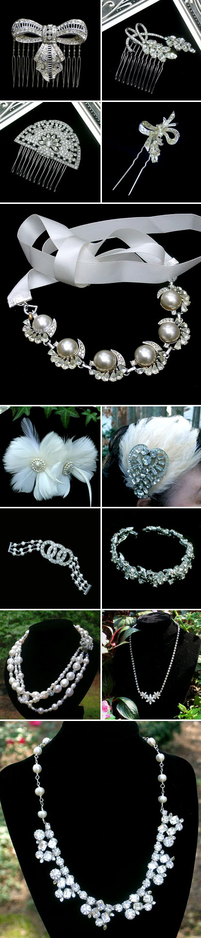 Authentic vintage wedding accessories and jewelry from Bel Canto Designs Authentic vintage wedding accessories and jewelry from Bel Canto Designs