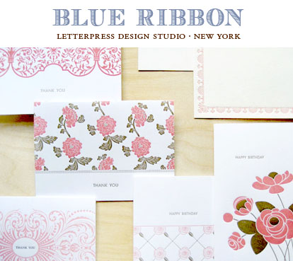 Letterpress thank-you notes and wedding invitations from Blue Ribbon Design Letterpress thank-you notes and wedding invitations from Blue Ribbon Design