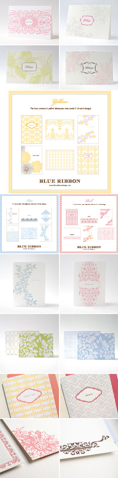 Letterpress thank-you notes and wedding invitations from Blue Ribbon Design Letterpress thank-you notes and wedding invitations from Blue Ribbon Design