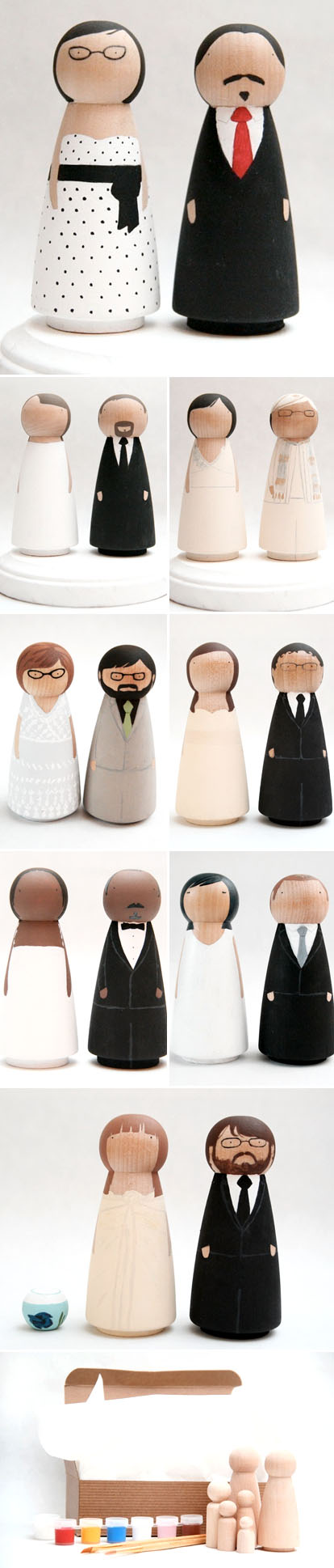 custom wooden doll wedding cake toppers from Goose Grease on Etsy.com custom wooden doll wedding cake toppers from Goose Grease on Etsy.com