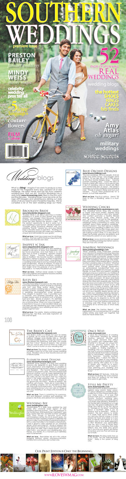 Southern Weddings Magazine wedding blogs feature on What Junebug Loves Southern Weddings Magazine wedding blogs feature on What Junebug Loves