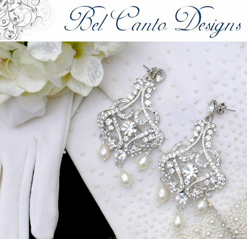 vintage inspired bridal earrings from Bel Canto Designs vintage inspired bridal earrings from Bel Canto Designs