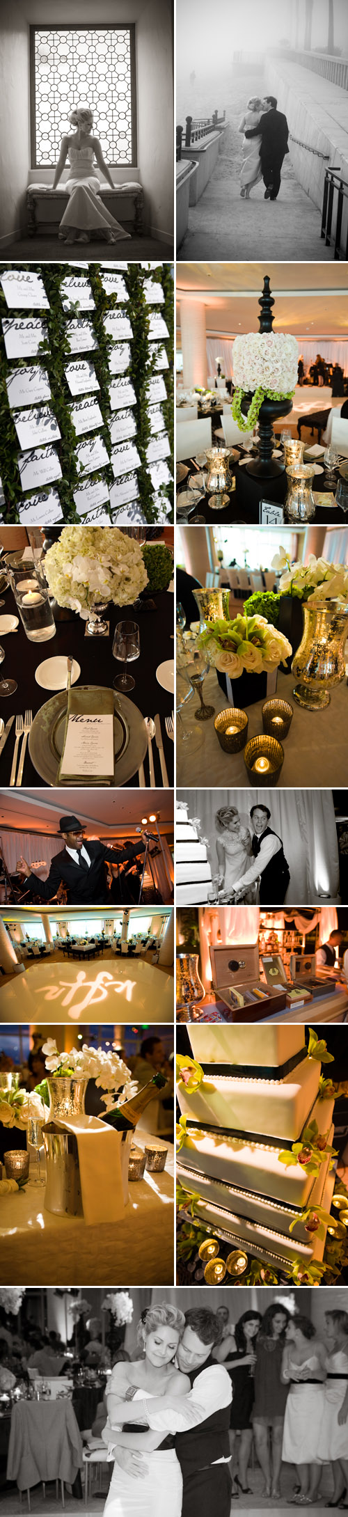 black, white and green santa barbara california real wedding reception at the four seasons resort, images by robert evans studios inc. black, white and green santa barbara california real wedding reception at the four seasons resort, images by robert evans studios inc.