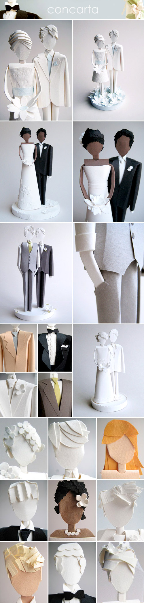 creative paper wedding cake toppers from concarta on etsy.com creative paper wedding cake toppers from concarta on etsy.com