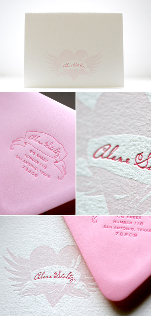 pink winged heart wedding letterpress invitations designed by Tara Bliven of Ephemera Letterpress pink winged heart wedding letterpress invitations designed by Tara Bliven of Ephemera Letterpress