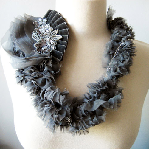 bold, stylish bridal neclaces with fabric flowers from PD Couture by Prismera Design bold, stylish bridal neclaces with fabric flowers from PD Couture by Prismera Design