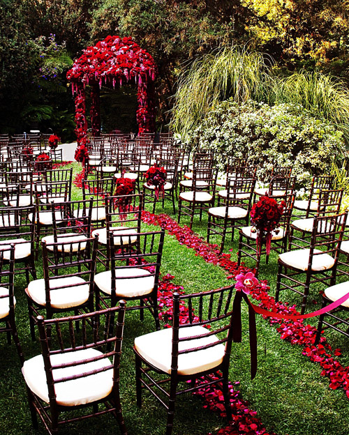Luxurious vintage meets modern, red jewel tone wedding ceremony designed by Kristin Banta Events, images by David Michael Photography Luxurious vintage meets modern, red jewel tone wedding ceremony designed by Kristin Banta Events, images by David Michael Photography