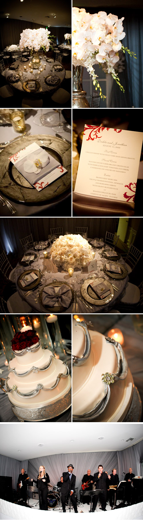 Luxurious vintage meets modern, silver and white Hotel Bel Air wedding reception designed by Kristin Banta Events, images by David Michael Photography Luxurious vintage meets modern, silver and white Hotel Bel Air wedding reception designed by Kristin Banta Events, images by David Michael Photography