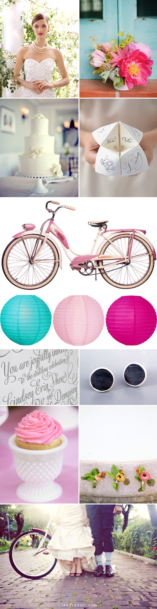 romantic and rustic vintage bicycle wedding inspiration board, petal pink and turquoise blue wedding color palette romantic and rustic vintage bicycle wedding inspiration board, petal pink and turquoise blue wedding color palette