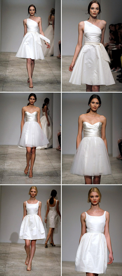 short wedding dress from Amsale, spring 2011 runway short wedding dress from Amsale, spring 2011 runway