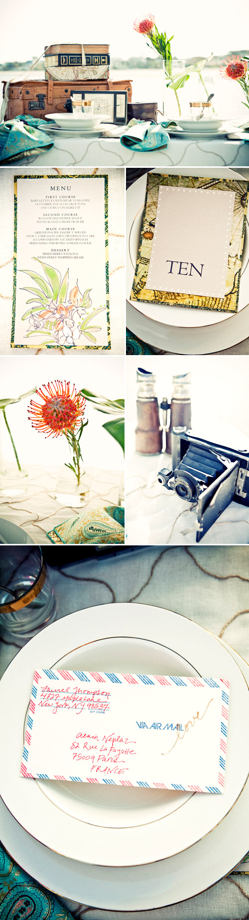World traveler themed wedding table top design from Good Life Events, images by Llane Weddings World traveler themed wedding table top design from Good Life Events, images by Llane Weddings