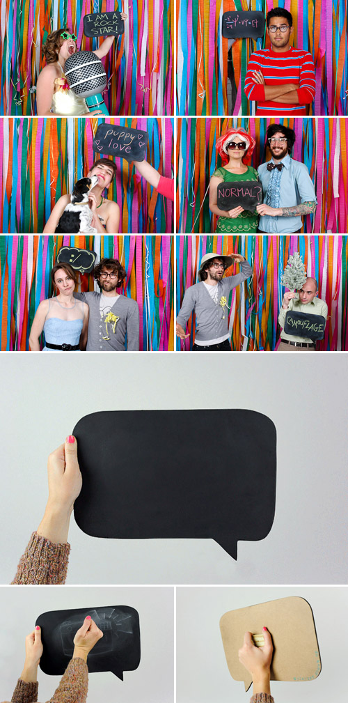 wedding photo booth accessory - chalkboard speech bubble from photojojo wedding photo booth accessory - chalkboard speech bubble from photojojo