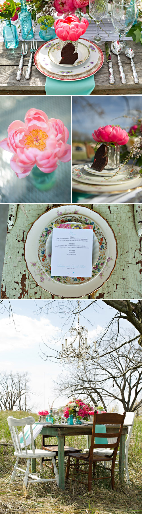 Coral and Turquoise Wedding Decor, Photo by Summer Jean Photography via Junebug Weddings Coral and Turquoise Wedding Decor, Photo by Summer Jean Photography via Junebug Weddings