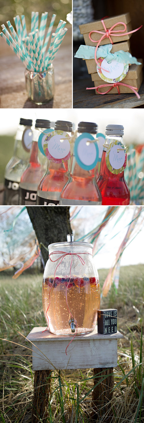 Coral and Turquoise Wedding Decor, Photo by Summer Jean Photography via Junebug Weddings Coral and Turquoise Wedding Decor, Photo by Summer Jean Photography via Junebug Weddings