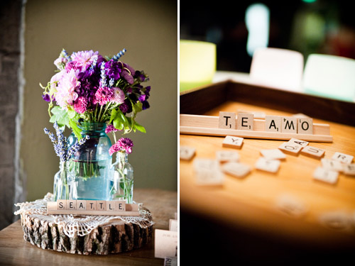 Scrabble Wedding Decor by Holly-Kate & Co., photos by Laurel McConnell Photography | Junebug Weddings Scrabble Wedding Decor by Holly-Kate & Co., photos by Laurel McConnell Photography | Junebug Weddings