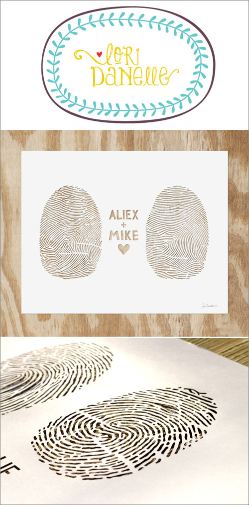 Junebug Weddings Holiday Giveaway Week - Lori Danelle Lasercut Fingerprint | junebugweddings.com Junebug Weddings Holiday Giveaway Week - Lori Danelle Lasercut Fingerprints| junebugweddings.com