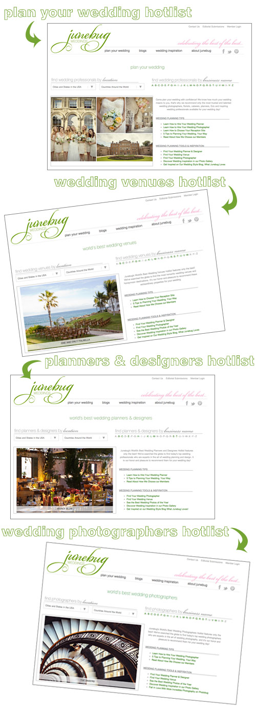 Junebug Weddings homepage redesign 2012 Junebug Weddings homepage redesign 2012