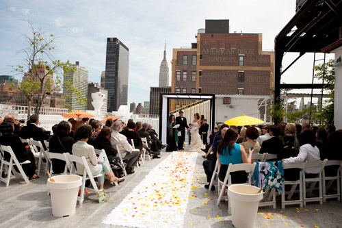 bright black, white, orange and yellow modern NYC loft wedding, photos by Image Singuliere via JunebugWeddings.com bright black, white, orange and yellow modern NYC loft wedding, photos by Image Singuliere via JunebugWeddings.com
