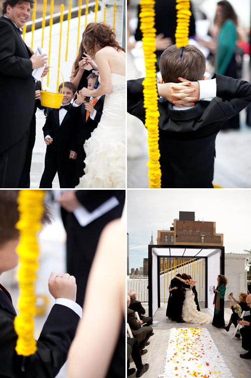 bright black, white, orange and yellow modern NYC loft wedding, photos by Image Singuliere via JunebugWeddings.com bright black, white, orange and yellow modern NYC loft wedding, photos by Image Singuliere via JunebugWeddings.com
