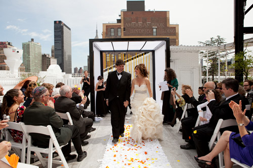 bright black, white, orange and yellow modern NYC loft wedding, photos by Image Singuliere via JunebugWeddings.com bright black, white, orange and yellow modern NYC loft wedding, photos by Image Singuliere via JunebugWeddings.com