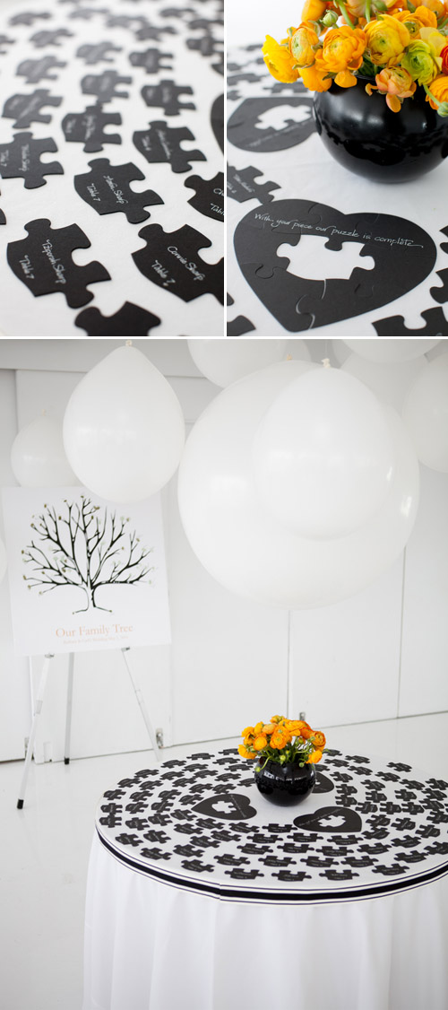 bright black, white, orange and yellow modern NYC loft wedding, photos by Image Singuliere via JunebugWeddings.com bright black, white, orange and yellow modern NYC loft wedding, photos by Image Singuliere via JunebugWeddings.com