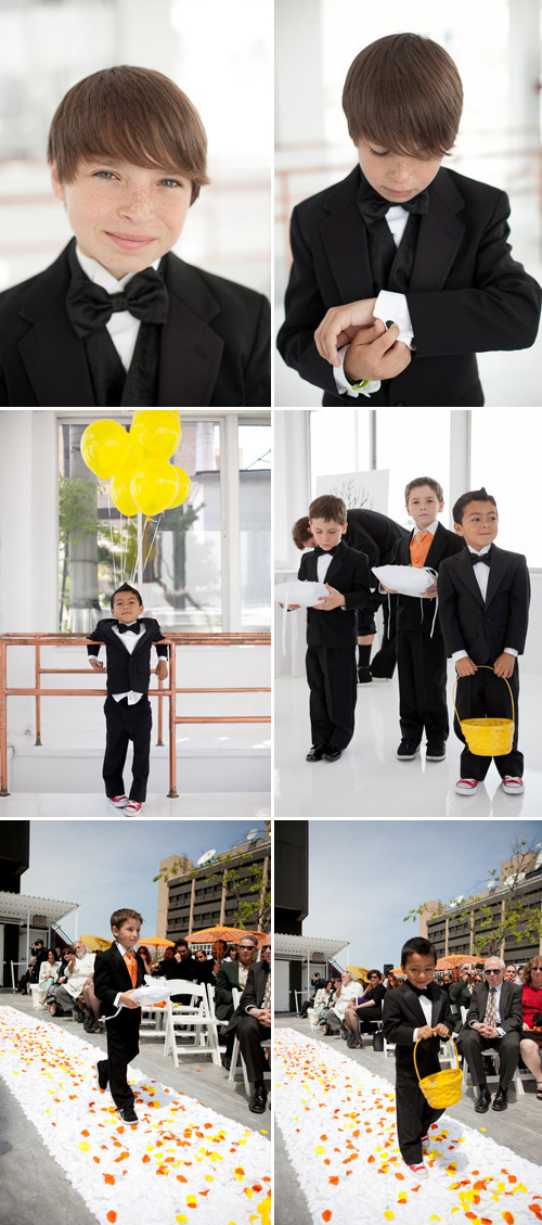 bright black, white, orange and yellow modern NYC loft wedding, photos by Image Singuliere via JunebugWeddings.com bright black, white, orange and yellow modern NYC loft wedding, photos by Image Singuliere via JunebugWeddings.com