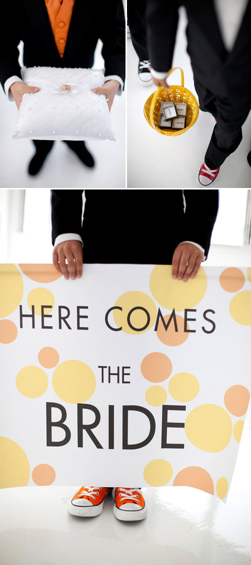 bright black, white, orange and yellow modern NYC loft wedding, photos by Image Singuliere via JunebugWeddings.com bright black, white, orange and yellow modern NYC loft wedding, photos by Image Singuliere via JunebugWeddings.com