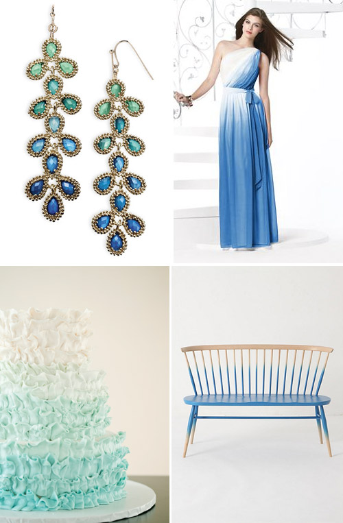 ombre wedding decor and fashion in blue shades ombre wedding decor and fashion in blue shades