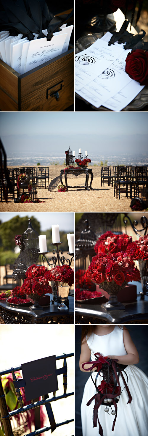 dark, dramatic and sexy red and black los angeles wedding designed by Kristin Banta Events, photos by Miki & Sonja Photography dark, dramatic and sexy red and black los angeles wedding designed by Kristin Banta Events, photos by Miki & Sonja Photography