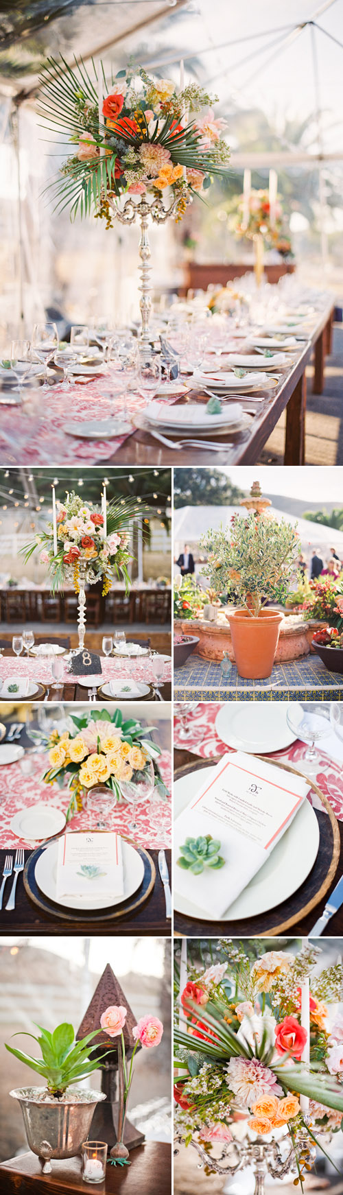 Wedding floral tabletop design with succulents, Spanish old-california wedding decor at La Familia Ranch in San Luis Obispo, CA Wedding floral tabletop design with succulents, Spanish old-california wedding decor at La Familia Ranch in San Luis Obispo, CA