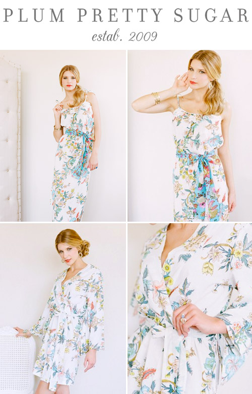 Travel honeymoon giveaway from junebugweddings.com - Plum Pretty Sugar maxi dress and robe Travel honeymoon giveaway from junebugweddings.com - Plum Pretty Sugar maxi dress and robe