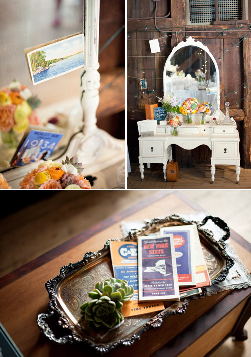Country barn wedding with vintage travel theme - Justin and Mary Photography | Junebug Weddings Country barn wedding with vintage travel theme - Justin and Mary Photography | Junebug Weddings