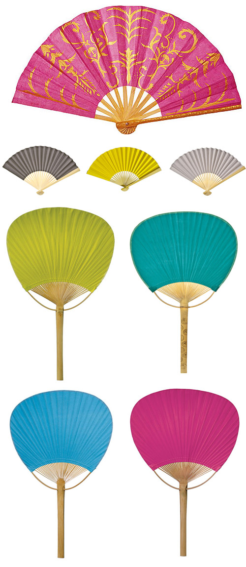 paper hand fans for summer weddings from LunaBazaar.com | via junebugweddings.com paper hand fans for summer weddings from LunaBazaar.com | via junebugweddings.com
