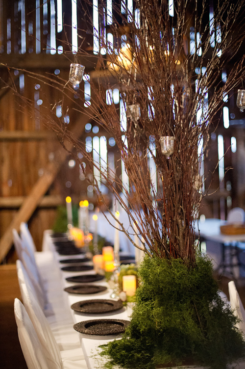 Barn wedding with woodland decor by Kelly Sweet Photography | junebugweddings.com Barn wedding with woodland decor by Kelly Sweet Photography | junebugweddings.com