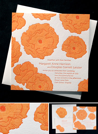 Papavero- orange and red poppy wedding invitations by Bella Figura, as seen on Martha Stewart Papavero- orange and red poppy wedding invitations by Bella Figura, as seen on Martha Stewart