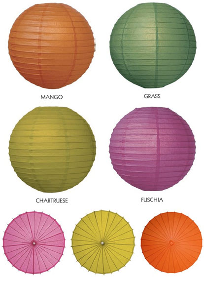 colorful paper lanterns and umbrellas from IdealFavors.com colorful paper lanterns and umbrellas from IdealFavors.com