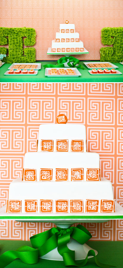 The orange, white and green wedding candy dessert buffet from Mindy Weiss's Most Ridiculous Wedding Event Ever! The orange, white and green wedding candy dessert buffet from Mindy Weiss's Most Ridiculous Wedding Event Ever!