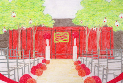 modern wedding ceremony design sketch by Bella Signature Design, Seattle wedding florals and decor modern wedding ceremony design sketch by Bella Signature Design, Seattle wedding florals and decor