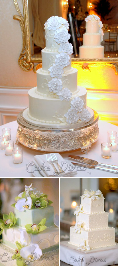 White floral wedding cakes by The Cake Divas White floral wedding cakes by The Cake Divas