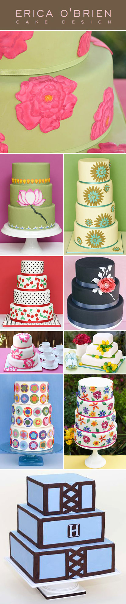 Colorful, whimsical wedding cakes from Erica O'Brien, Los Angeles wedding cake designer Colorful, whimsical wedding cakes from Erica O'Brien, Los Angeles wedding cake designer
