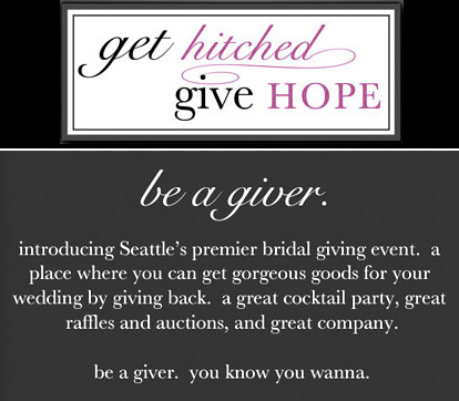 Super fun Seattle wedding charity event, Get Hitched Give Hope Super fun Seattle wedding charity event, Get Hitched Give Hope