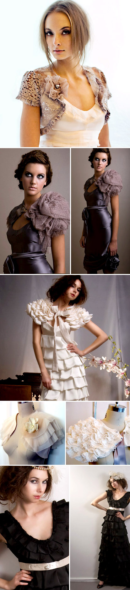 Custom bridal shrugs and wedding dresses from Holly Stalder Custom bridal shrugs and wedding dresses from Holly Stalder