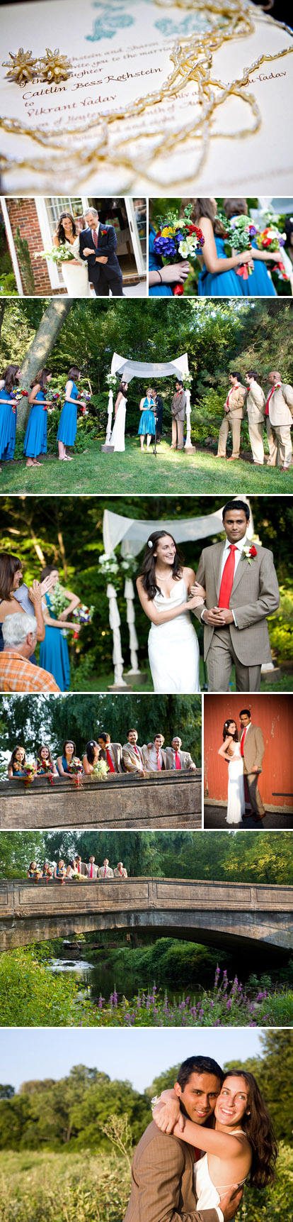 Summer backyard family wedding in Pennsylvania, red, teal and peacock blue wedding color palette, images by Jihan Abdalla Summer backyard family wedding in Pennsylvania, red, teal and peacock blue wedding color palette, images by Jihan Abdalla
