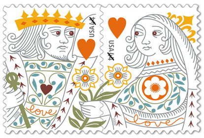 New USPS King and Queen of Hearts Love Stamps New USPS King and Queen of Hearts Love Stamps
