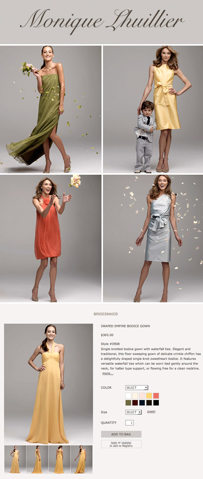 Monique Lhuillier bridesmaid's dress collection available online Monique Lhuillier bridesmaid's dress collection available online