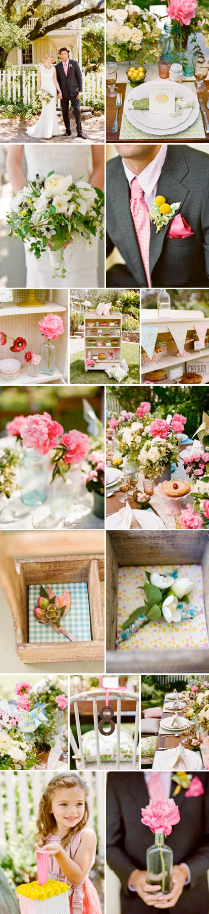 A backyard bash wedding with bright pinks, yellows, greens and blues, floral design by Nancy Liu Chin, event design by Gloria Wong Design, images by Lisa Lefkowitz A backyard bash wedding with bright pinks, yellows, greens and blues, floral design by Nancy Liu Chin, event design by Gloria Wong Design, images by Lisa Lefkowitz