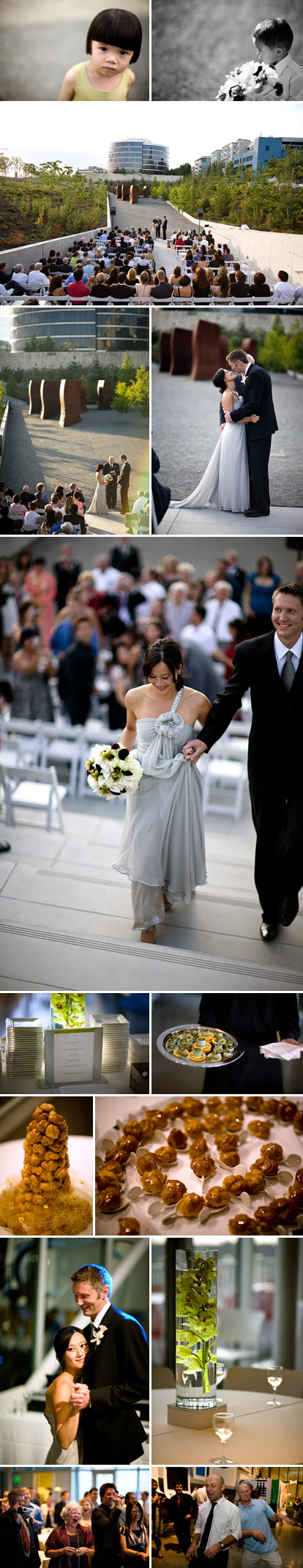 Bradley Hanson Photography, green and brown color palette, modern wedding at the Seattle Olympic Sculpture Park Bradley Hanson Photography, green and brown color palette, modern wedding at the Seattle Olympic Sculpture Park