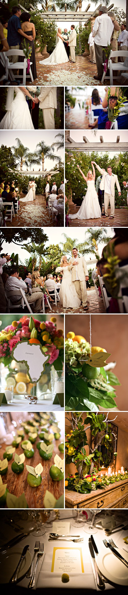 San Diego wedding at Rancho Valencia Resort, outdoor wedding ceremony, lime green, lemon yellow, orange and pink wedding flowers and decor, images by Natalie Moser Photography San Diego wedding at Rancho Valencia Resort, outdoor wedding ceremony, lime green, lemon yellow, orange and pink wedding flowers and decor, images by Natalie Moser Photography