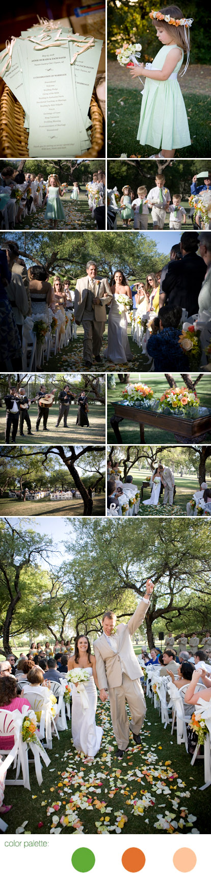 Tuscan, Arizona outdoor wedding ceremony with mariachi band, orange and green wedding color palette, images by Roberto Valenzuela Photography Tuscan, Arizona outdoor wedding ceremony with mariachi band, orange and green wedding color palette, images by Roberto Valenzuela Photography