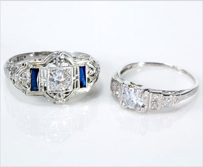 Antique, vintage and estate Art Deco wedding rings and engagement rings, alternative wedding rings Antique, vintage and estate Art Deco wedding rings and engagement rings, alternative wedding rings